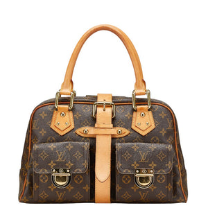 ルイ ヴィトン モノグラム マンハッタンGM ハンドバッグ ボストンバッグ M40025 ブラウン PVC レザー レディース LOUIS VUITTON 【中古】