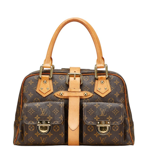ルイ ヴィトン モノグラム マンハッタンGM ハンドバッグ ボストンバッグ M40025 ブラウン PVC レザー レディース LOUIS VUITTON 【中古】