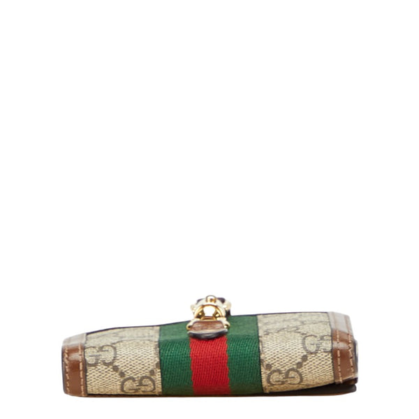 グッチ GGスプリーム シェリーライン ジャッキー 1961 二つ折り財布 658550 ベージュ ブラウン PVC レザー レディース GUCCI 【中古】