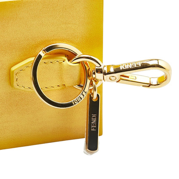 フェンディ ミニボックス チャーム キーホルダー 7AR894 イエロー レザー レディース FENDI 【中古】