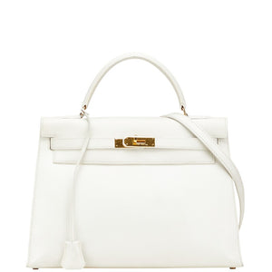エルメス ケリー32 ゴールド金具 ハンドバッグ ショルダーバッグ 2WAY オフホワイト クシュベル レディース HERMES 【中古】