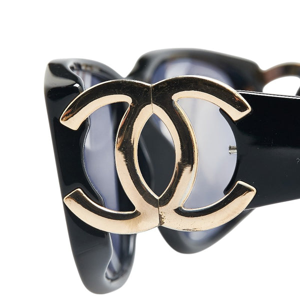 シャネル ココマーク サングラス 02461 94305 ブラック ブルーレンズ プラスチック レディース CHANEL 【中古】