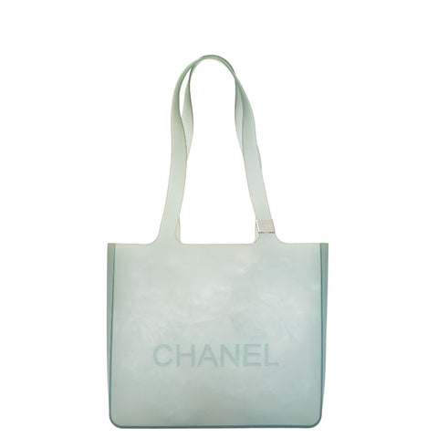 シャネル ラバー トート ショルダーバッグ グリーン ラバー レディース CHANEL 【中古】