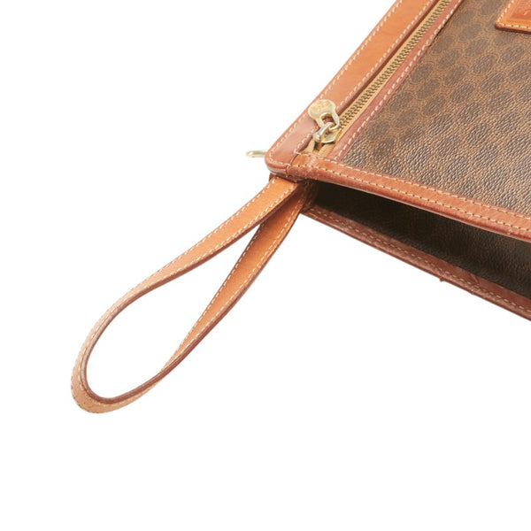 セリーヌ マカダム クラッチバッグ セカンドバッグ ブラウン PVC レザー レディース CELINE 【中古】