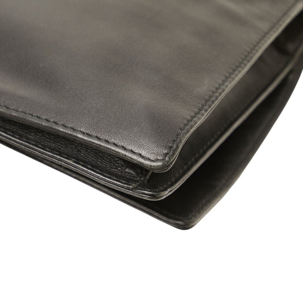 ロエベ アナグラム クラッチバッグ セカンドバッグ ブラック レザー レディース LOEWE 【中古】