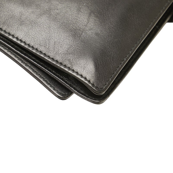 ロエベ アナグラム クラッチバッグ セカンドバッグ ブラック レザー レディース LOEWE 【中古】