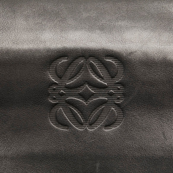 ロエベ アナグラム クラッチバッグ セカンドバッグ ブラック レザー レディース LOEWE 【中古】
