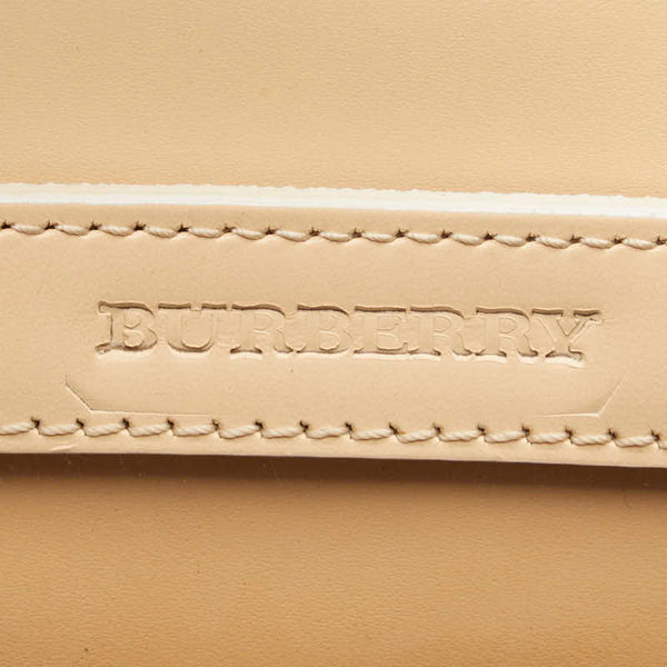 バーバリー ノバチェック トートバッグ ショルダーバッグ ベージュ ビニール レザー キャンバス レディース BURBERRY 【中古】
