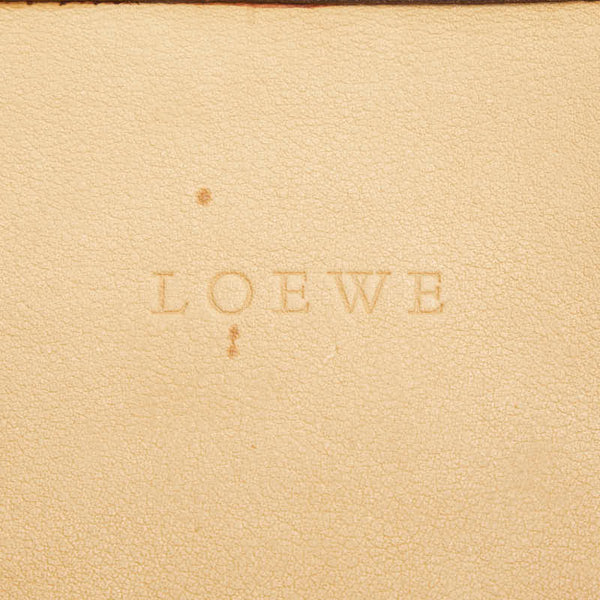 ロエベ アナグラム トートバッグ ベージュ ブラウン スウェード レザー レディース LOEWE 【中古】
