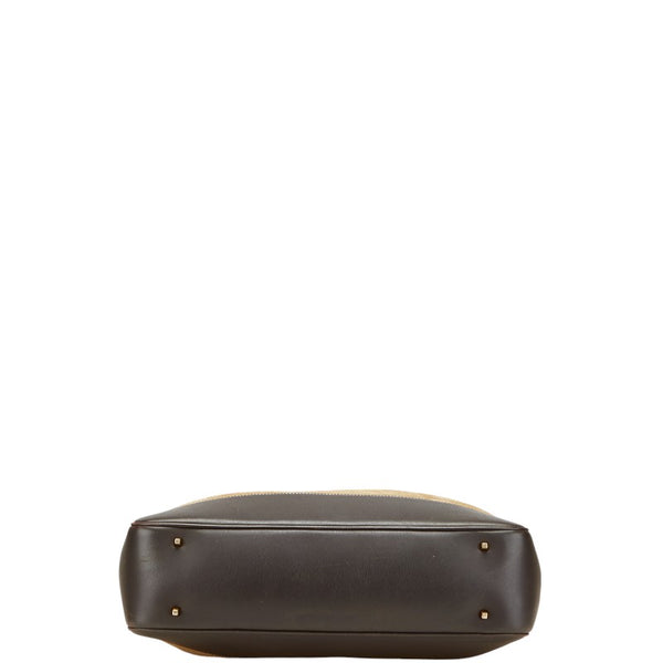 ロエベ アナグラム トートバッグ ベージュ ブラウン スウェード レザー レディース LOEWE 【中古】