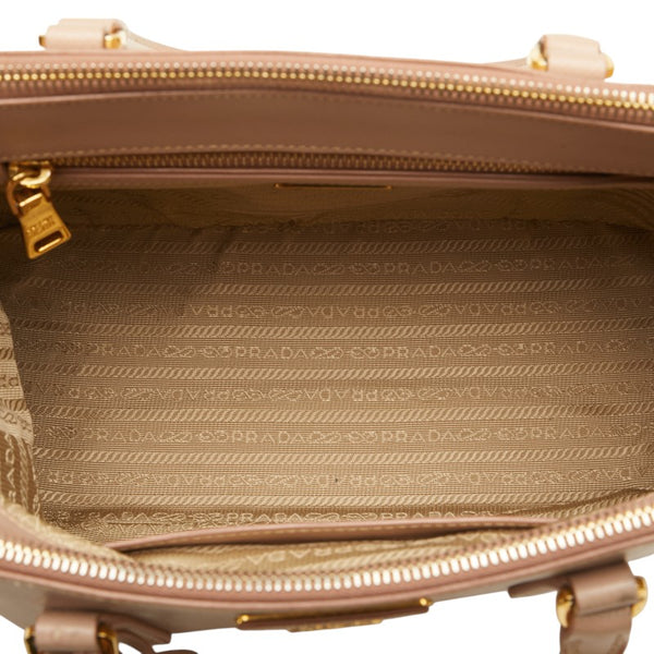 プラダ サフィアーノ ガレリア ハンドバッグ BN1801 ベージュ レザー レディース PRADA 【中古】