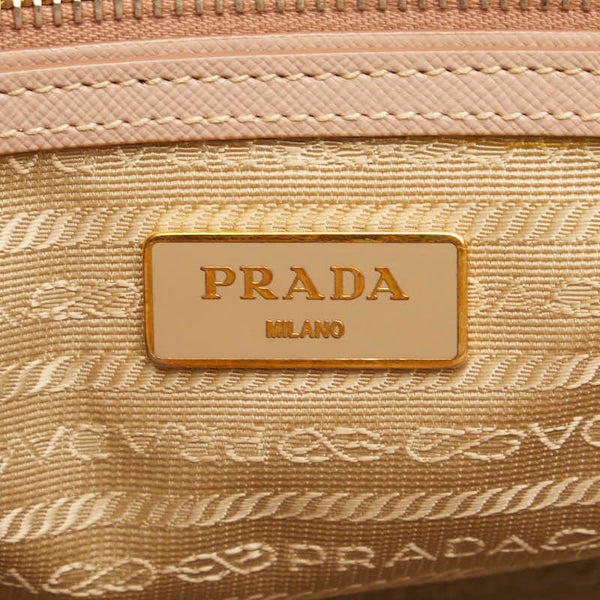 プラダ サフィアーノ ガレリア ハンドバッグ BN1801 ベージュ レザー レディース PRADA 【中古】