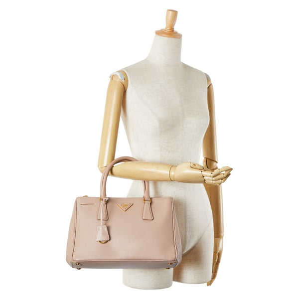 プラダ サフィアーノ ガレリア ハンドバッグ BN1801 ベージュ レザー レディース PRADA 【中古】