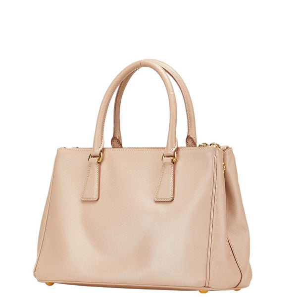 プラダ サフィアーノ ガレリア ハンドバッグ BN1801 ベージュ レザー レディース PRADA 【中古】