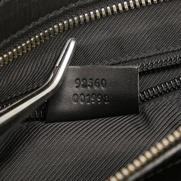 グッチ 斜め掛け ショルダーバッグ 92560 ブラック キャンバス レザー レディース GUCCI 【中古】