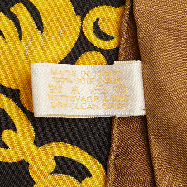 カルティエ マスト ドゥ カルティエ スカーフ ブラウン ブラック マルチカラー シルク レディース CARTIER 【中古】