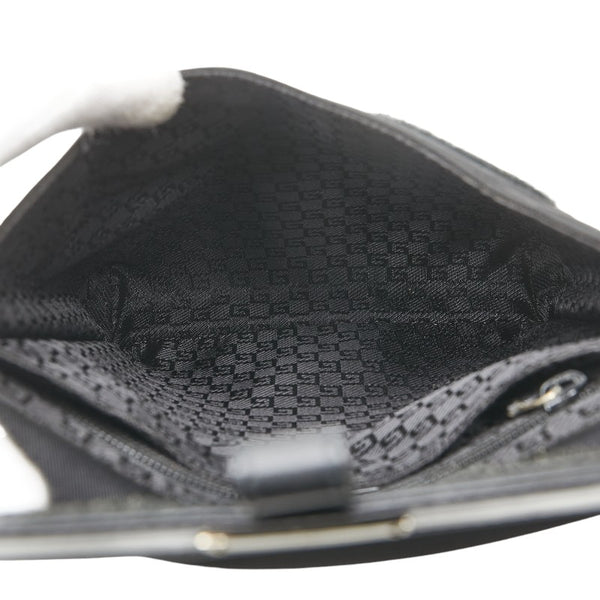 グッチ 斜め掛け ショルダーバッグ 019 0424 ブラック レザー ナイロンキャンバス レディース GUCCI 【中古】