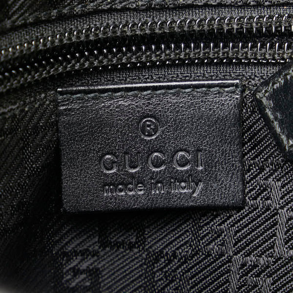 グッチ 斜め掛け ショルダーバッグ 019 0424 ブラック レザー ナイロンキャンバス レディース GUCCI 【中古】