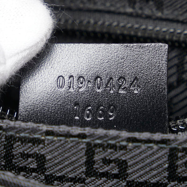 グッチ 斜め掛け ショルダーバッグ 019 0424 ブラック レザー ナイロンキャンバス レディース GUCCI 【中古】