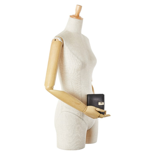 グッチ 三つ折り財布 ブラック レザー レディース GUCCI 【中古】