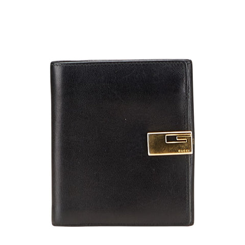 グッチ 三つ折り財布 ブラック レザー レディース GUCCI 【中古】