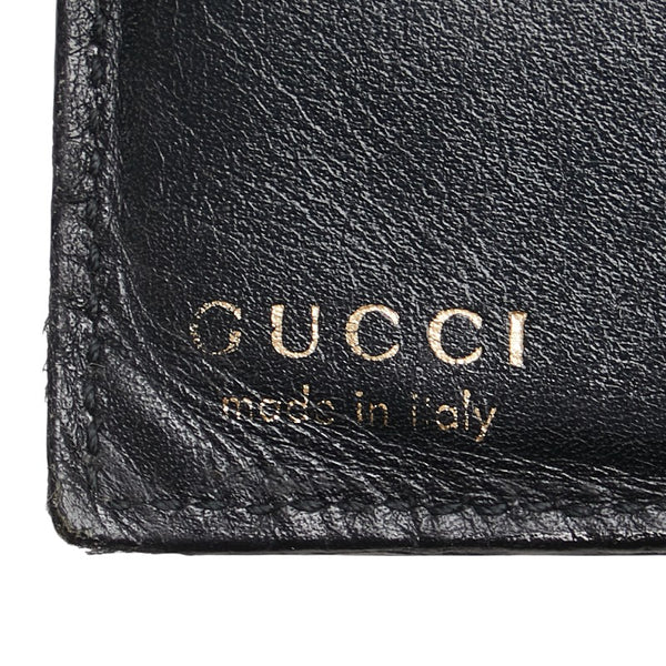 グッチ 三つ折り財布 ブラック レザー レディース GUCCI 【中古】