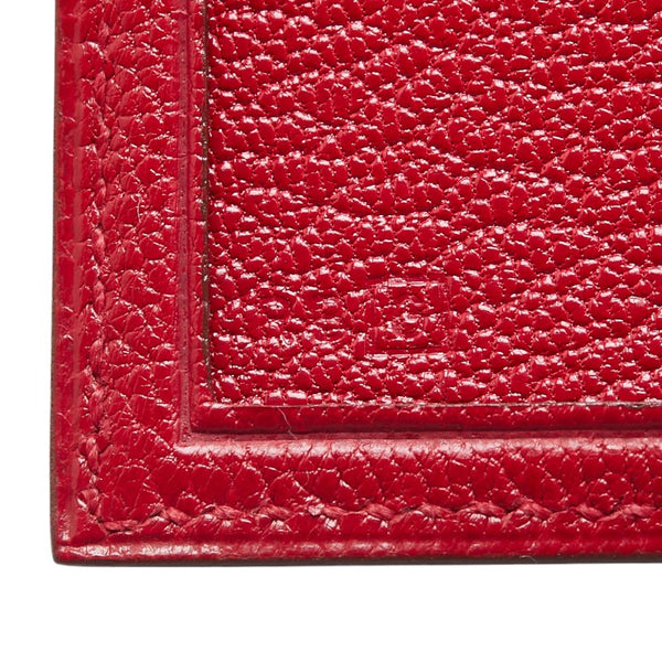 エルメス ミニフォトカバー 写真ケース ルージュ系 レッド シェーブル レディース HERMES 【中古】