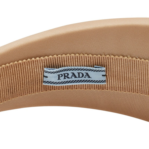 プラダ 三角ロゴプレート カチューシャ ヘッドバンド 1IH016 ベージュ ナイロン レディース PRADA 【中古】