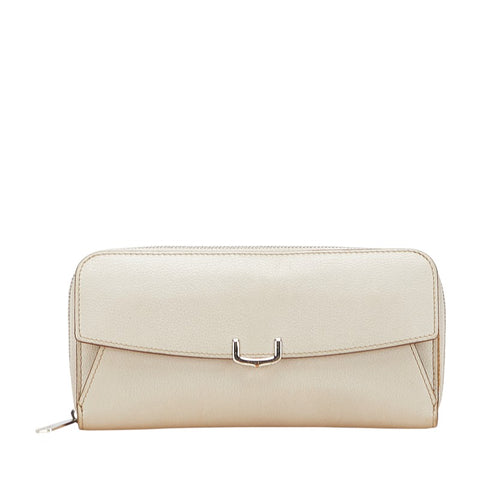 カルティエ 長財布 L3001620 グレー レザー レディース CARTIER 【中古】