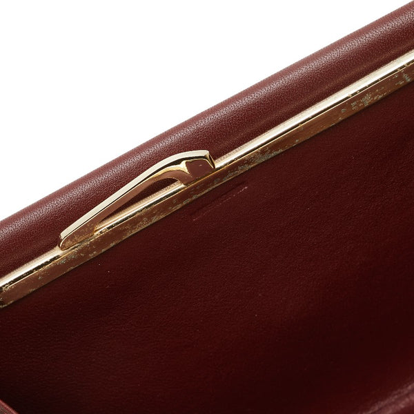 カルティエ マストライン 長財布 ボルドー ワインレッド レザー レディース CARTIER 【中古】