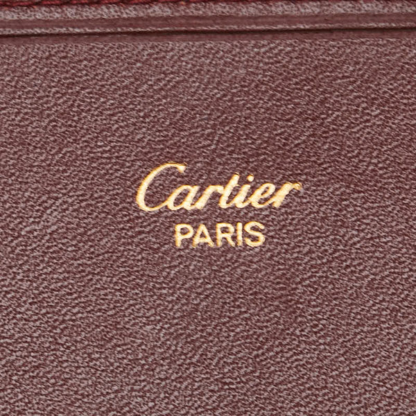 カルティエ マストライン 長財布 ボルドー ワインレッド レザー レディース CARTIER 【中古】