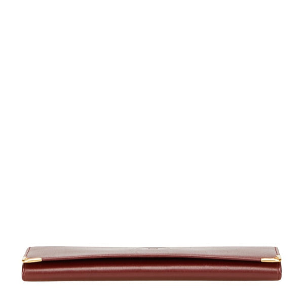 カルティエ マストライン 長財布 ボルドー ワインレッド レザー レディース CARTIER 【中古】