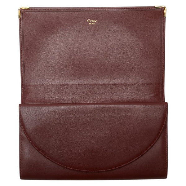 カルティエ マストライン 長財布 ボルドー ワインレッド レザー レディース CARTIER 【中古】