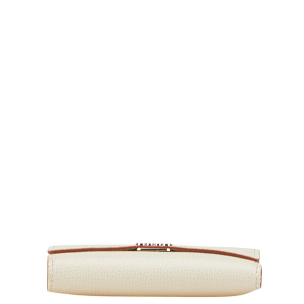 ロエベ アナグラム バーティカル ウォレット スモール  三つ折り財布 グレージュ グレインカーフレザー レディース LOEWE 【中古】