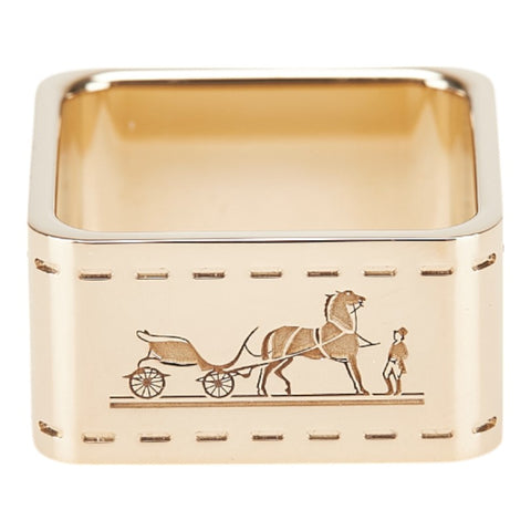 エルメス ボルデュック スクエア スカーフリング ピンクゴールド メッキ レディース HERMES 【中古】