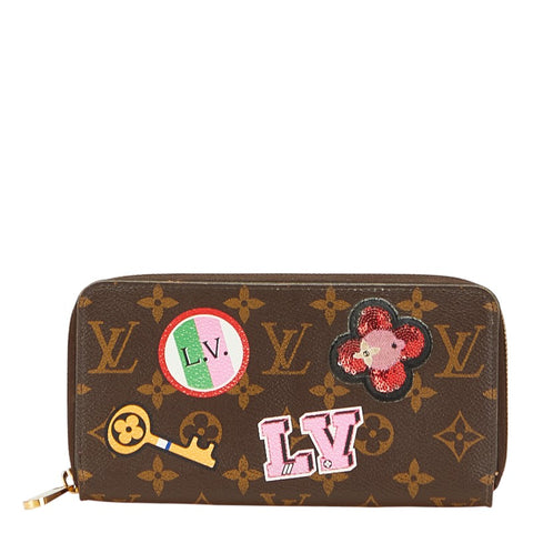 ルイ ヴィトン LV ストーリーズ ジッピーウォレット パッチーズ ラウンドファスナー 長財布 M63392 ブラウン PVC レディース LOUIS VUITTON 【中古】