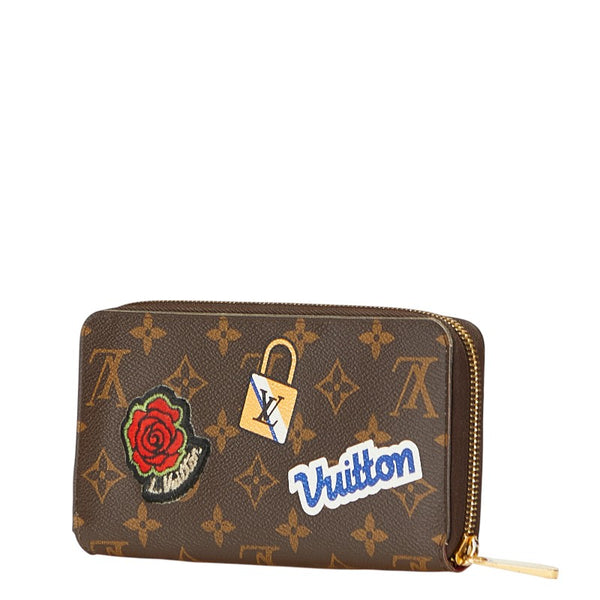 ルイ ヴィトン LV ストーリーズ ジッピーウォレット パッチーズ ラウンドファスナー 長財布 M63392 ブラウン PVC レディース LOUIS VUITTON 【中古】