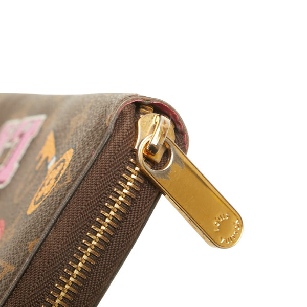 ルイ ヴィトン LV ストーリーズ ジッピーウォレット パッチーズ ラウンドファスナー 長財布 M63392 ブラウン PVC レディース LOUIS VUITTON 【中古】