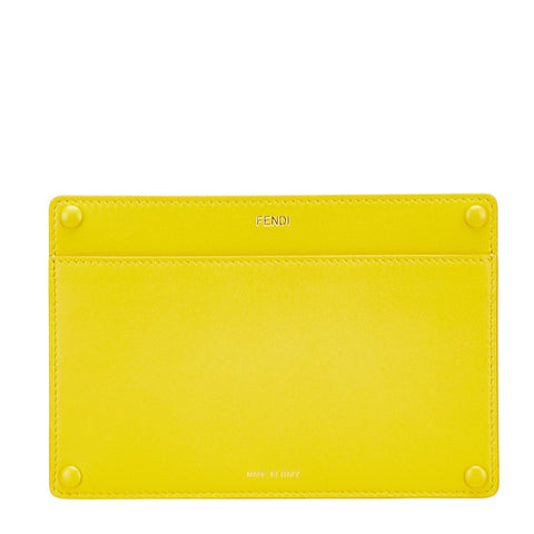 フェンディ ピーカブー ポケット ポーチ 7AR907 イエロー レザー レディース FENDI 【中古】