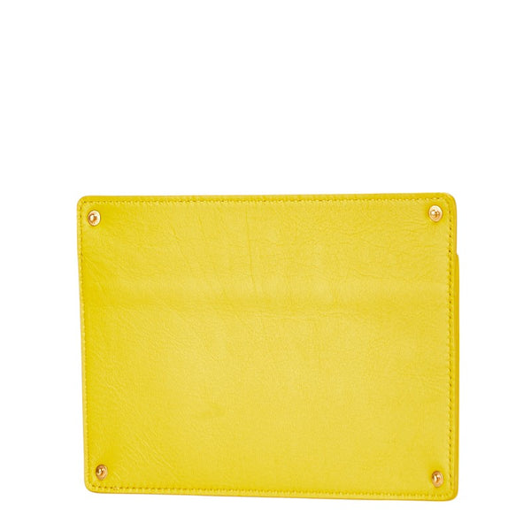 フェンディ ピーカブー ポケット ポーチ 7AR907 イエロー レザー レディース FENDI 【中古】
