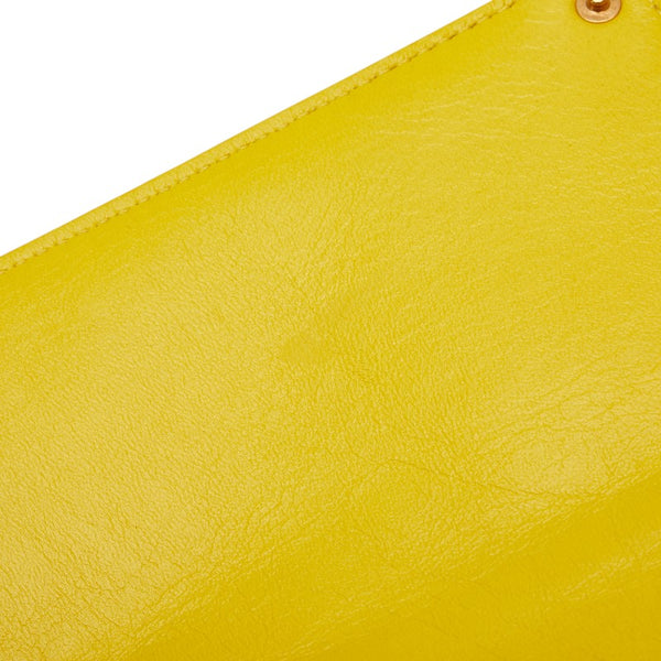 フェンディ ピーカブー ポケット ポーチ 7AR907 イエロー レザー レディース FENDI 【中古】