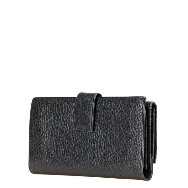 グッチ シェリーライン インターロッキングG Wホック 長財布 131864 ブラック レザー レディース GUCCI 【中古】