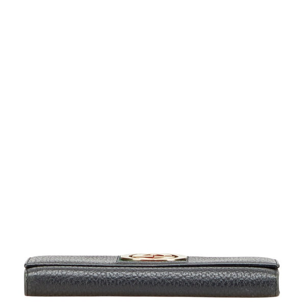 グッチ シェリーライン インターロッキングG Wホック 長財布 131864 ブラック レザー レディース GUCCI 【中古】