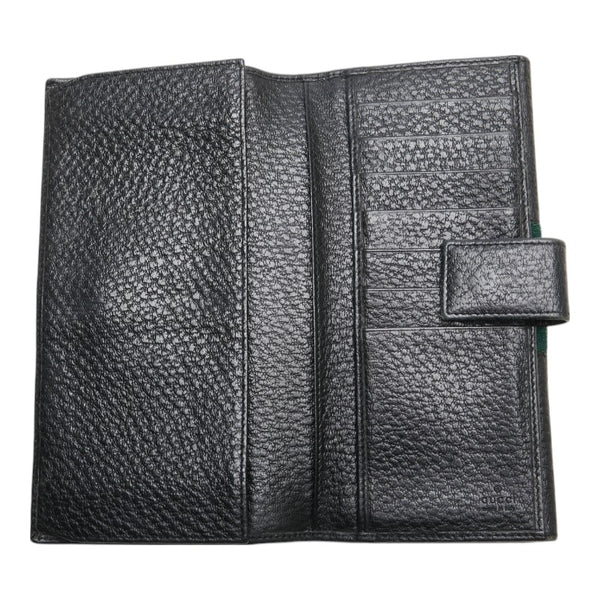 グッチ シェリーライン インターロッキングG Wホック 長財布 131864 ブラック レザー レディース GUCCI 【中古】