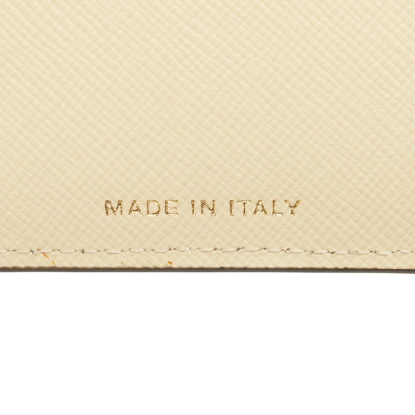 マルニ バイカラー 二つ折り財布 PFMI0003L0 ベージュ イエロー レザー レディース MARNI 【中古】