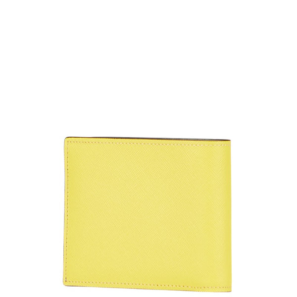 マルニ バイカラー 二つ折り財布 PFMI0003L0 ベージュ イエロー レザー レディース MARNI 【中古】