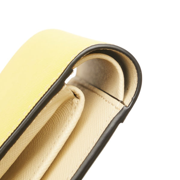 マルニ バイカラー 二つ折り財布 PFMI0003L0 ベージュ イエロー レザー レディース MARNI 【中古】