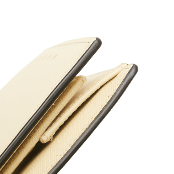 マルニ バイカラー 二つ折り財布 PFMI0003L0 ベージュ イエロー レザー レディース MARNI 【中古】