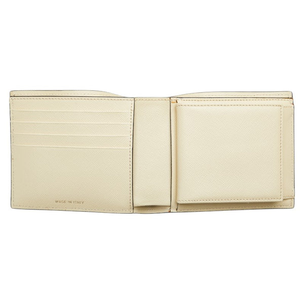 マルニ バイカラー 二つ折り財布 PFMI0003L0 ベージュ イエロー レザー レディース MARNI 【中古】