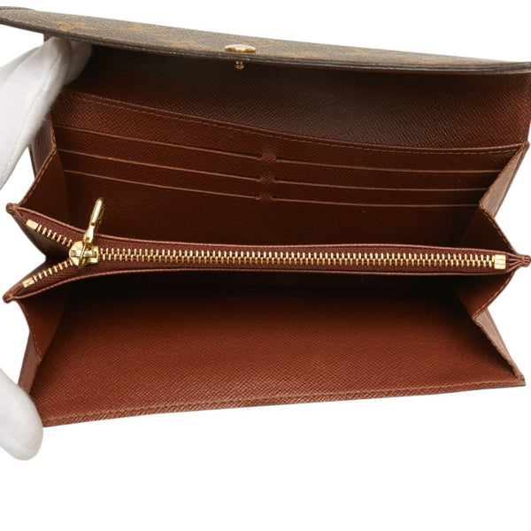 ルイ ヴィトン モノグラム ポルトフォイユ サラ 長財布 M61734 ブラウン PVC レザー レディース LOUIS VUITTON 【中古】